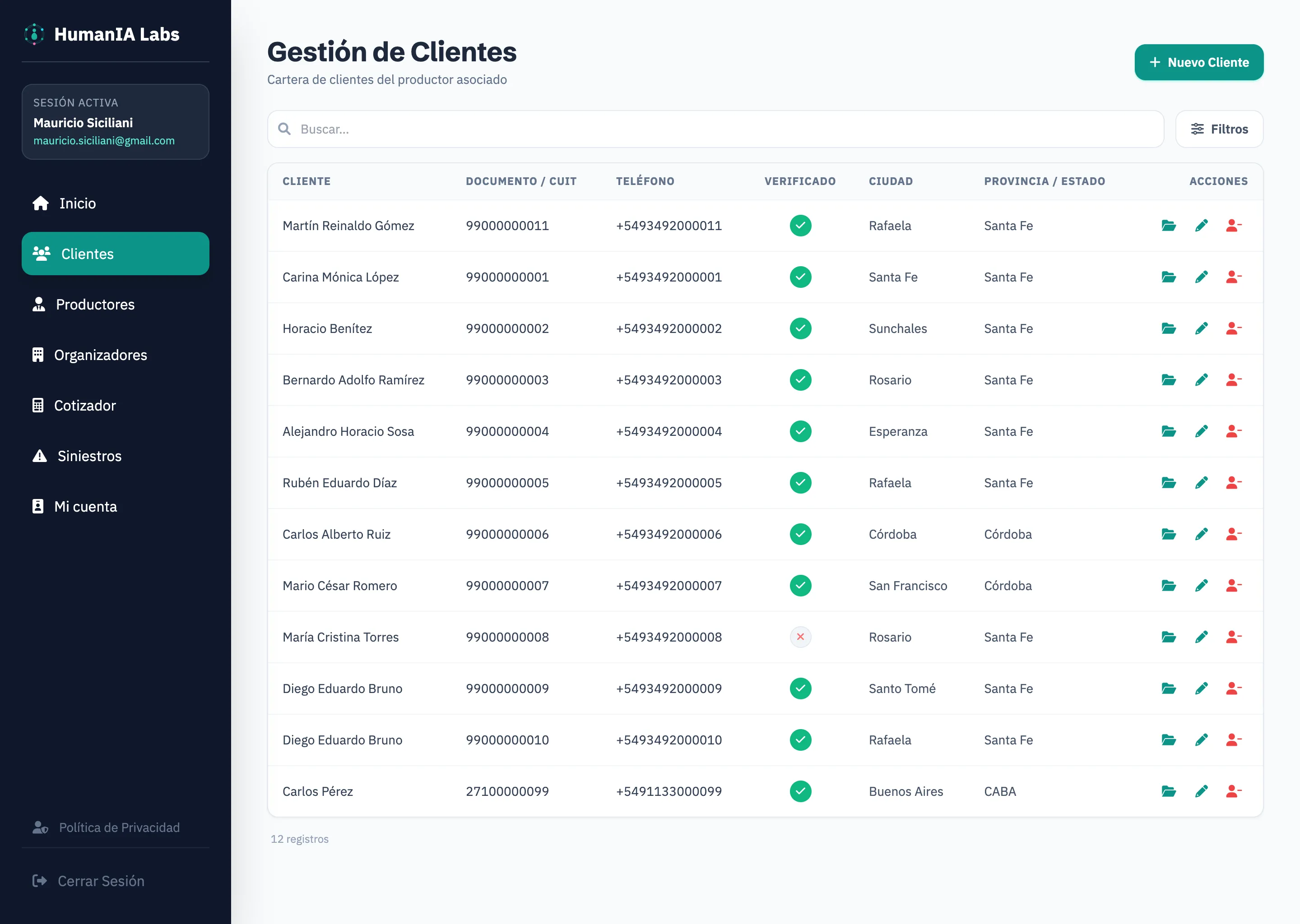 Portal HumanIA — Gestión de Clientes
